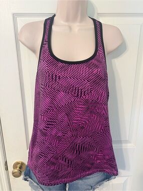 Women’s C9 by Champion Purple and Black Patterned Racerback Activewear Tank Top